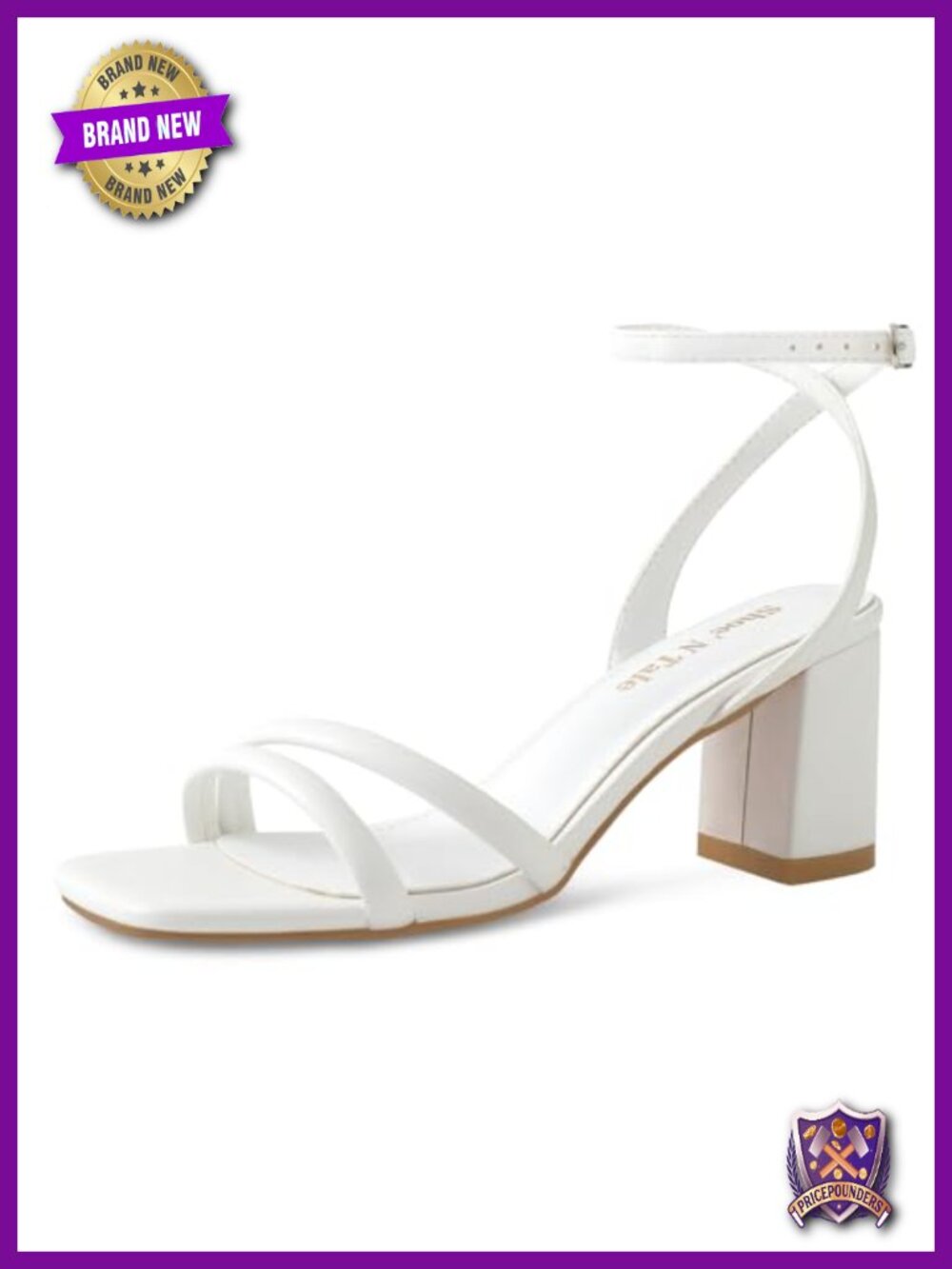Square Toe Chunky Block Heels Ankle Buckle Heeled Sandals Strappy